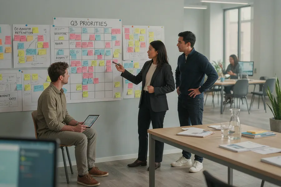 Advisory team discussing strategy